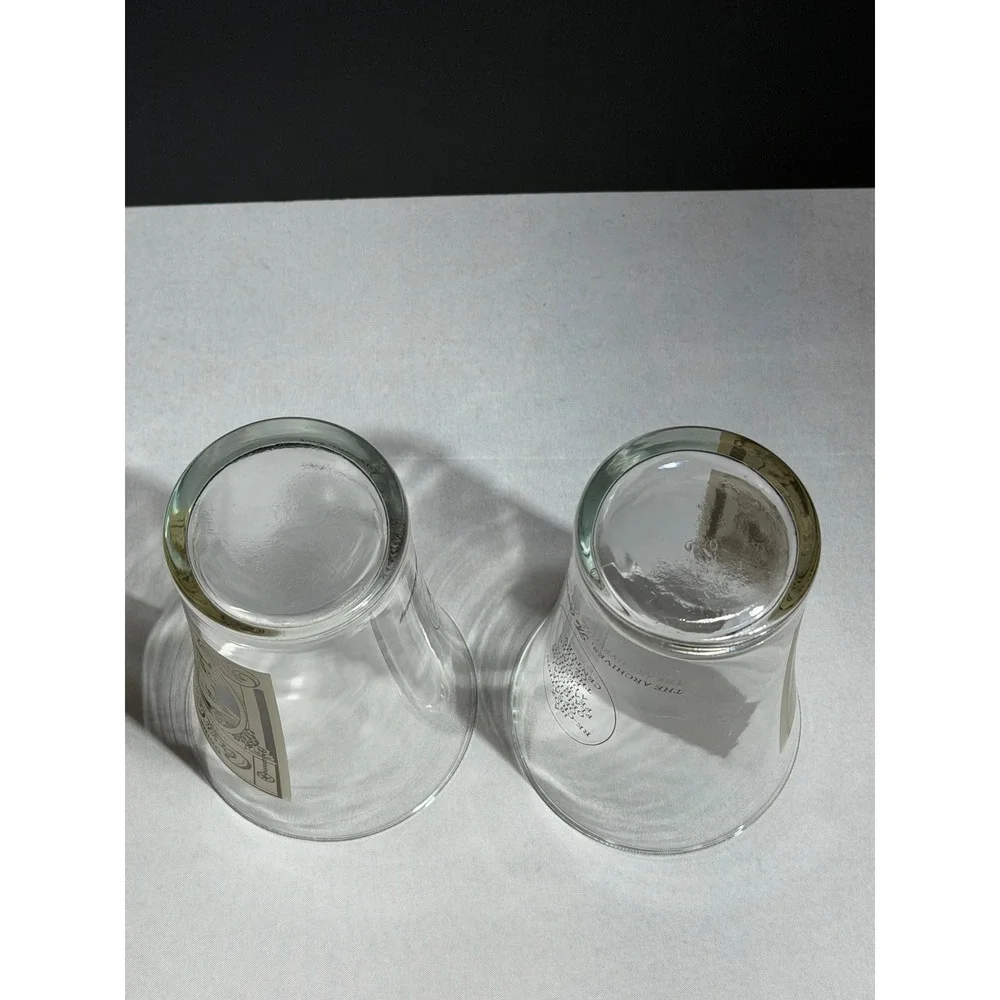 Coca-Cola Archives 16oz Flair‎ Glass Set of 2 Turn of the Century Design Sepia